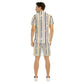 Men's Belt and Chains Short Sleeve Shirt Set