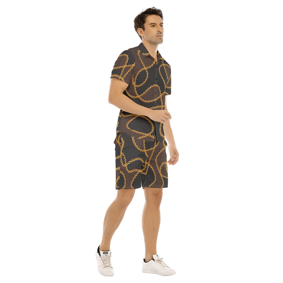 Men's Golden Chains Short Sleeve Shirt Set
