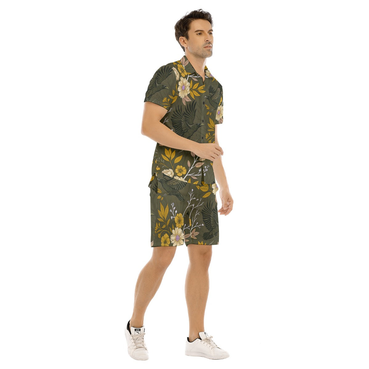 Men's Floral Short Sleeve Shirt Set