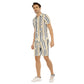 Men's Belt and Chains Short Sleeve Shirt Set