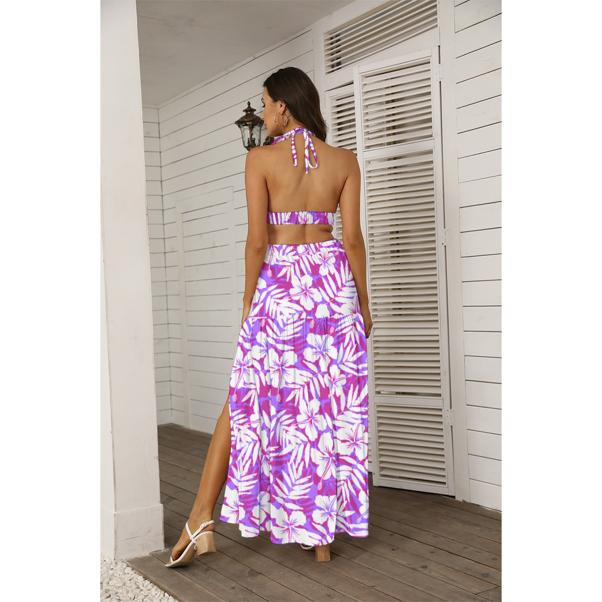 Women's Beach Vibes Tie Back Wrap Dress