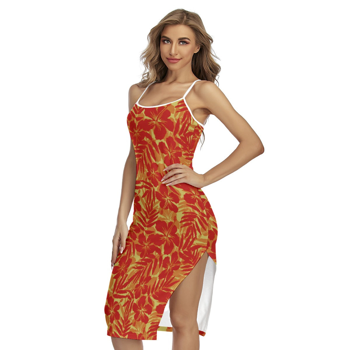 Beach Vibes Back Cross Cami Dress
