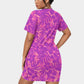 Women's Beach Vibes Stacked Hem Dress With Short Sleeve（Plus Size）