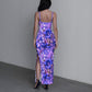 Women's Whispering Petals Long Dress with Slit