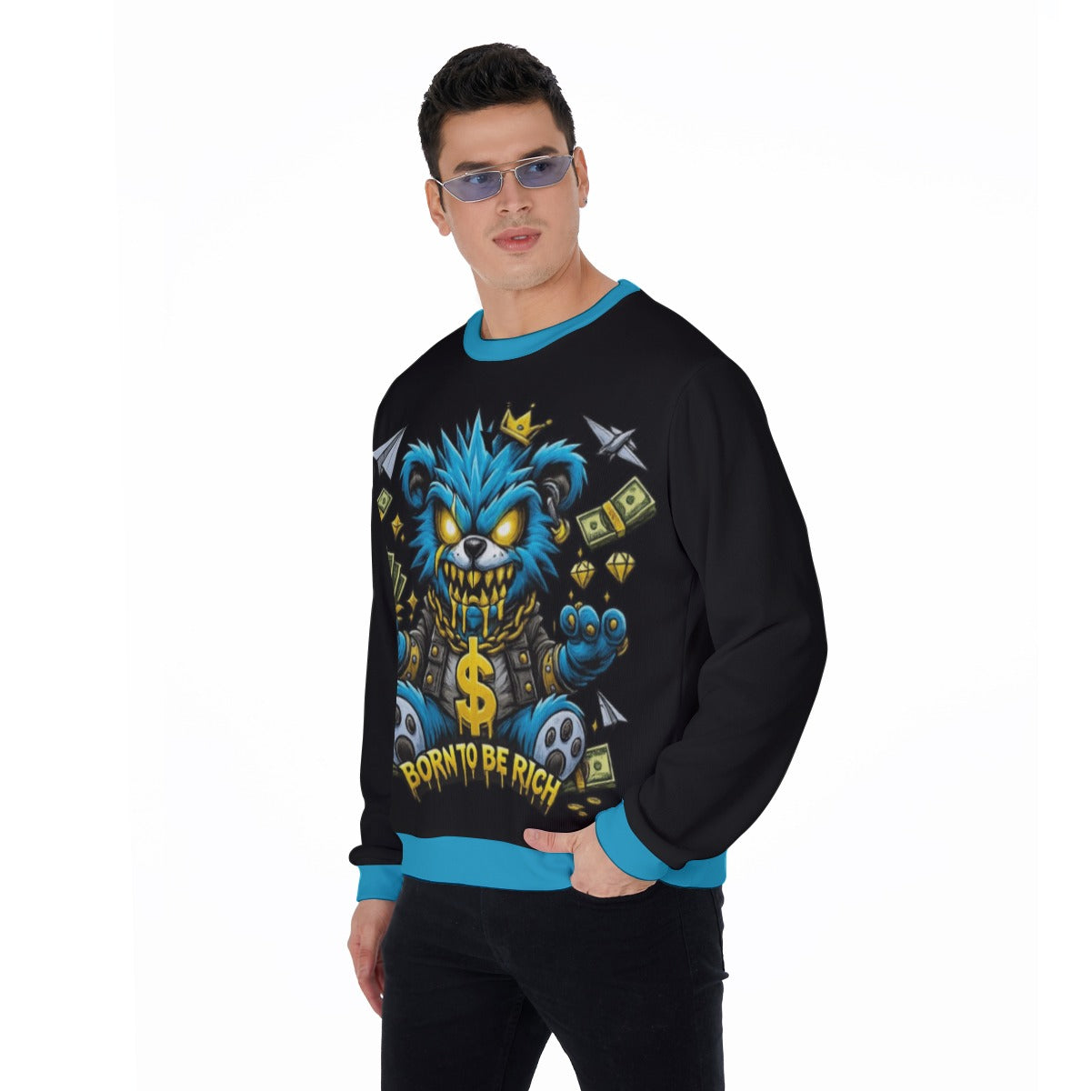 Men's Born To Be Rich Thicken Sweater
