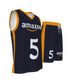 Navy Blue With Stripe Amazon V Neck Basketball Suit