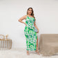 Women's Beach Vibes Oblique-Shoulder Exposure Dress With Side Split (Plus Size)