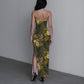 Women's Cute Floral Long Dress with Slit