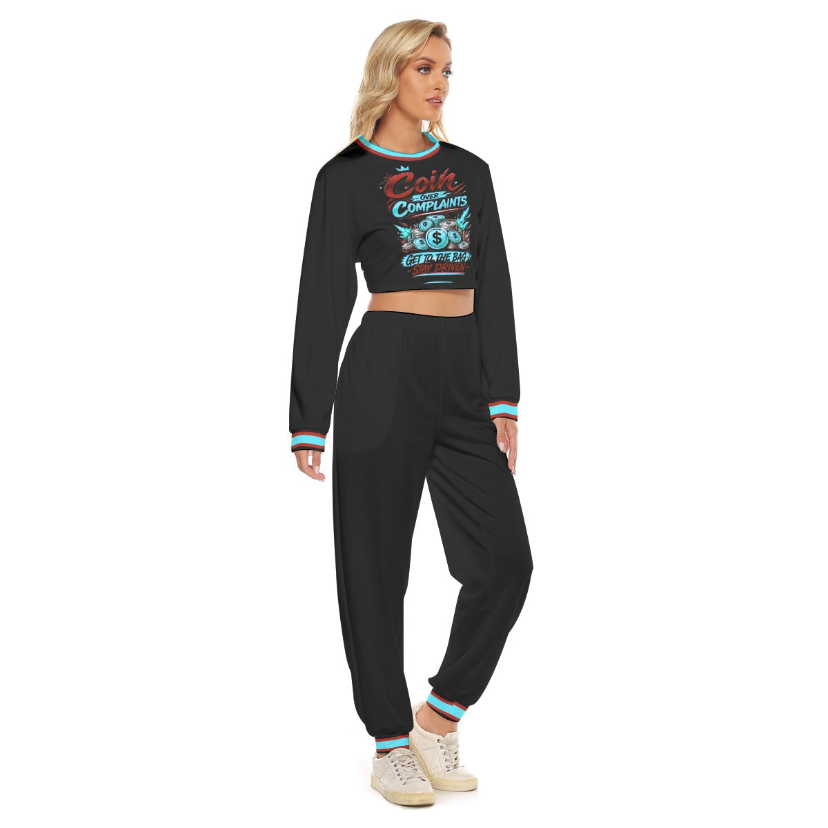 Coins Over Complaints Women's Crop Sweatshirt Suit