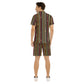 Men's Belt and Chains Short Sleeve Shirt Set