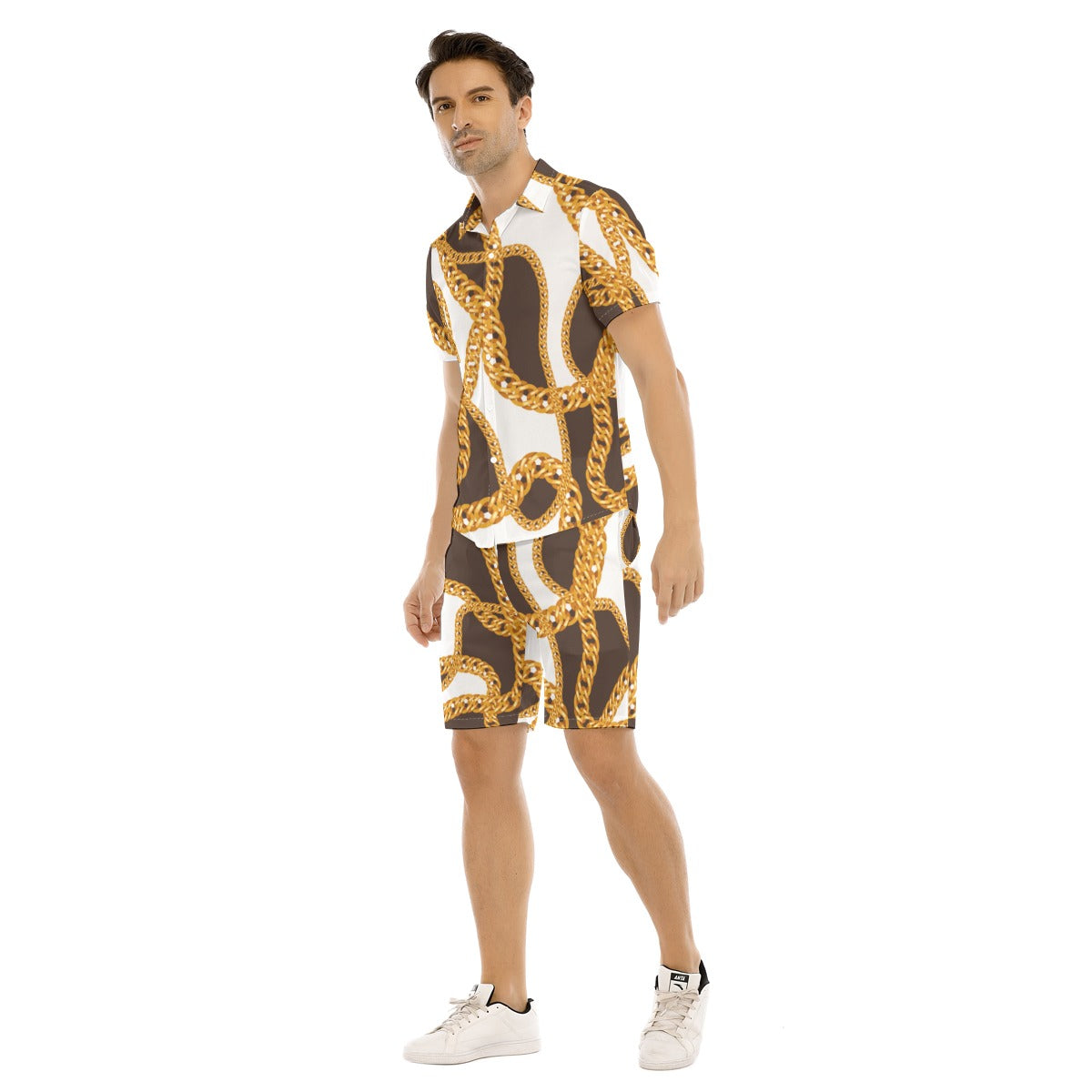 Men's Golden Chains Short Sleeve Shirt Set