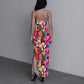 Women's Exotic Orchid Flowers Long Dress with Slit
