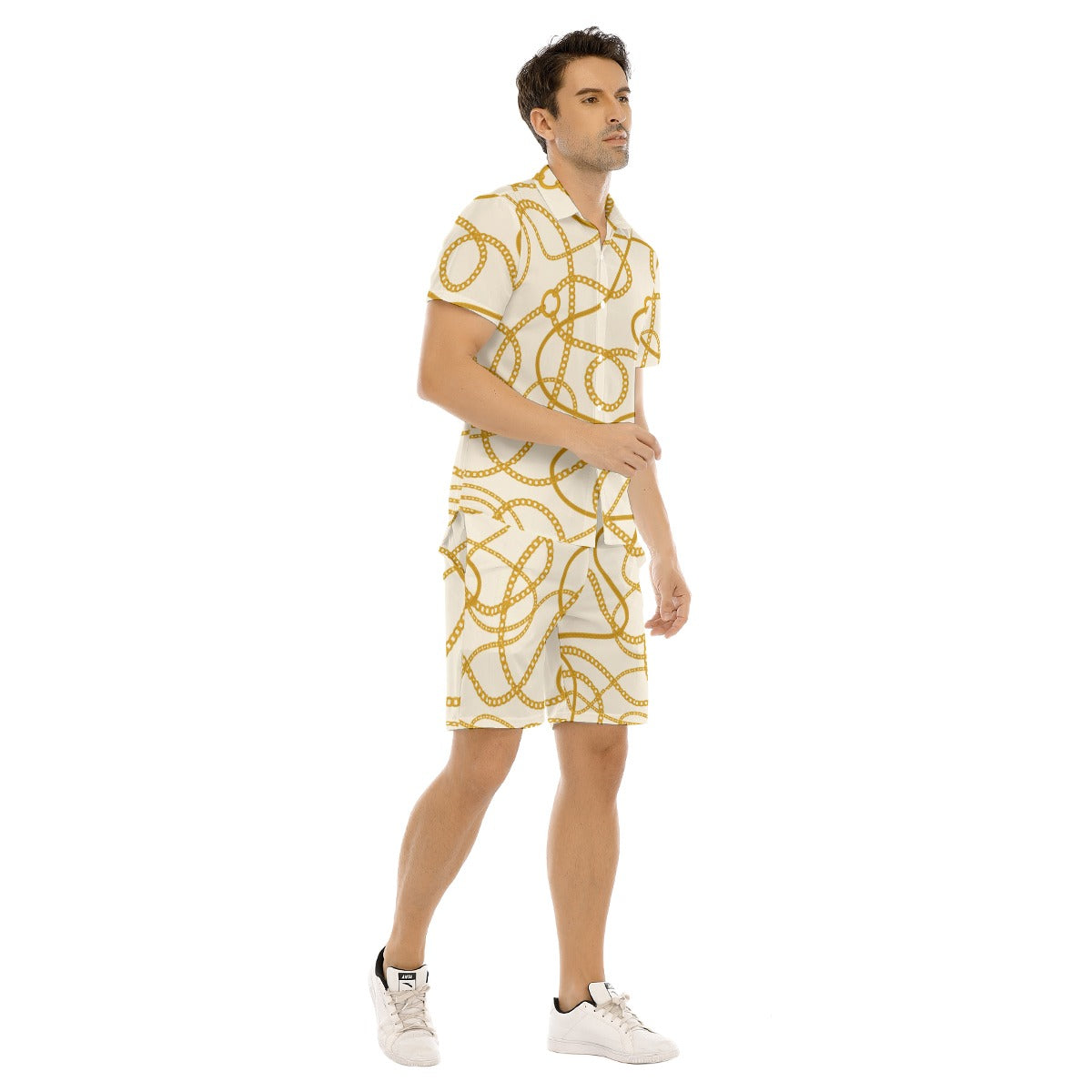 Men's Golden Chains Short Sleeve Shirt Set