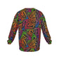 Bright Geometric Men's Drop Shoulder Round Neck Long-Sleeved Sweatshirt