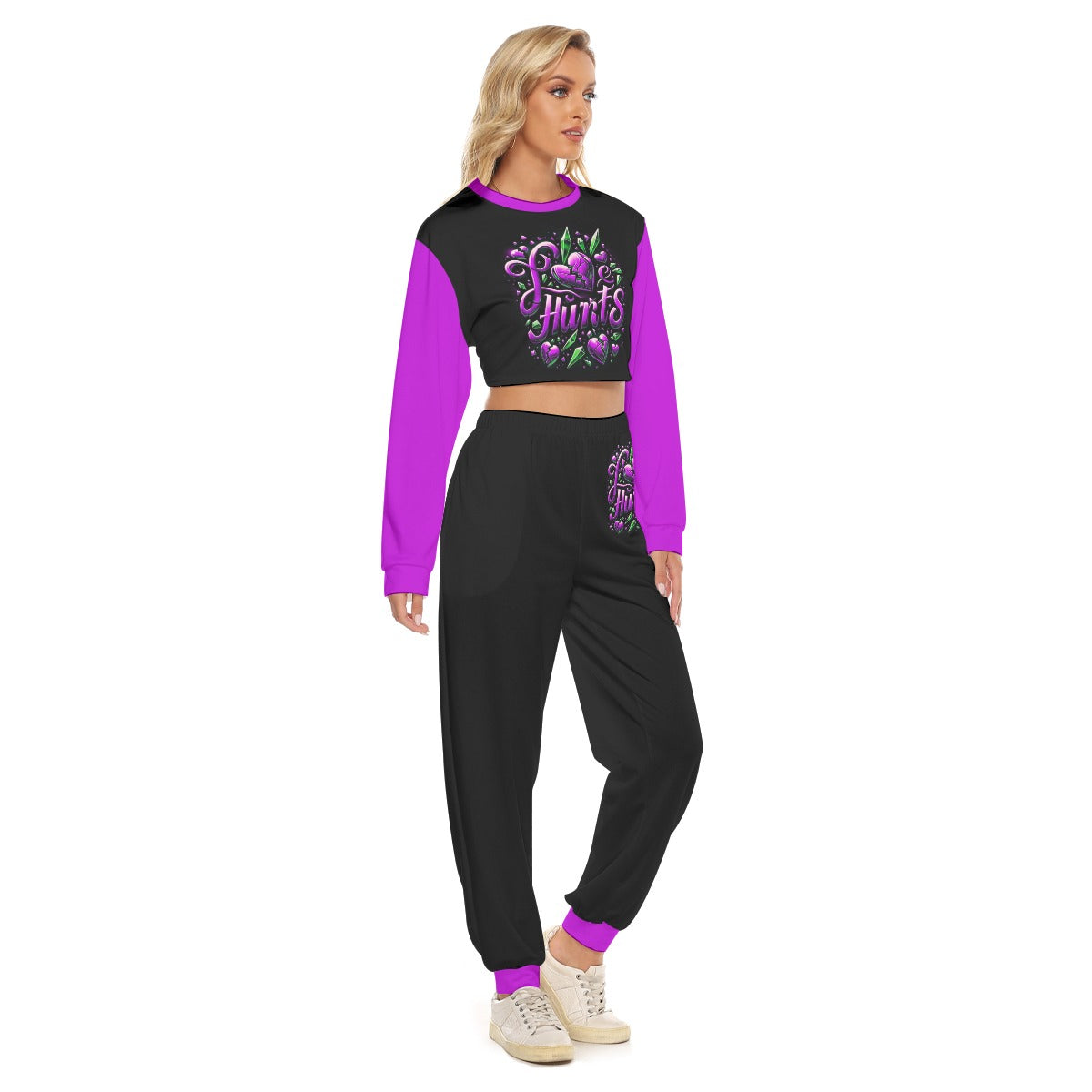 Love Hurts Women's Crop Sweatshirt Suit