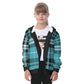 Kid's Plaid KMK Heavy Fleece Zip Up Hoodie