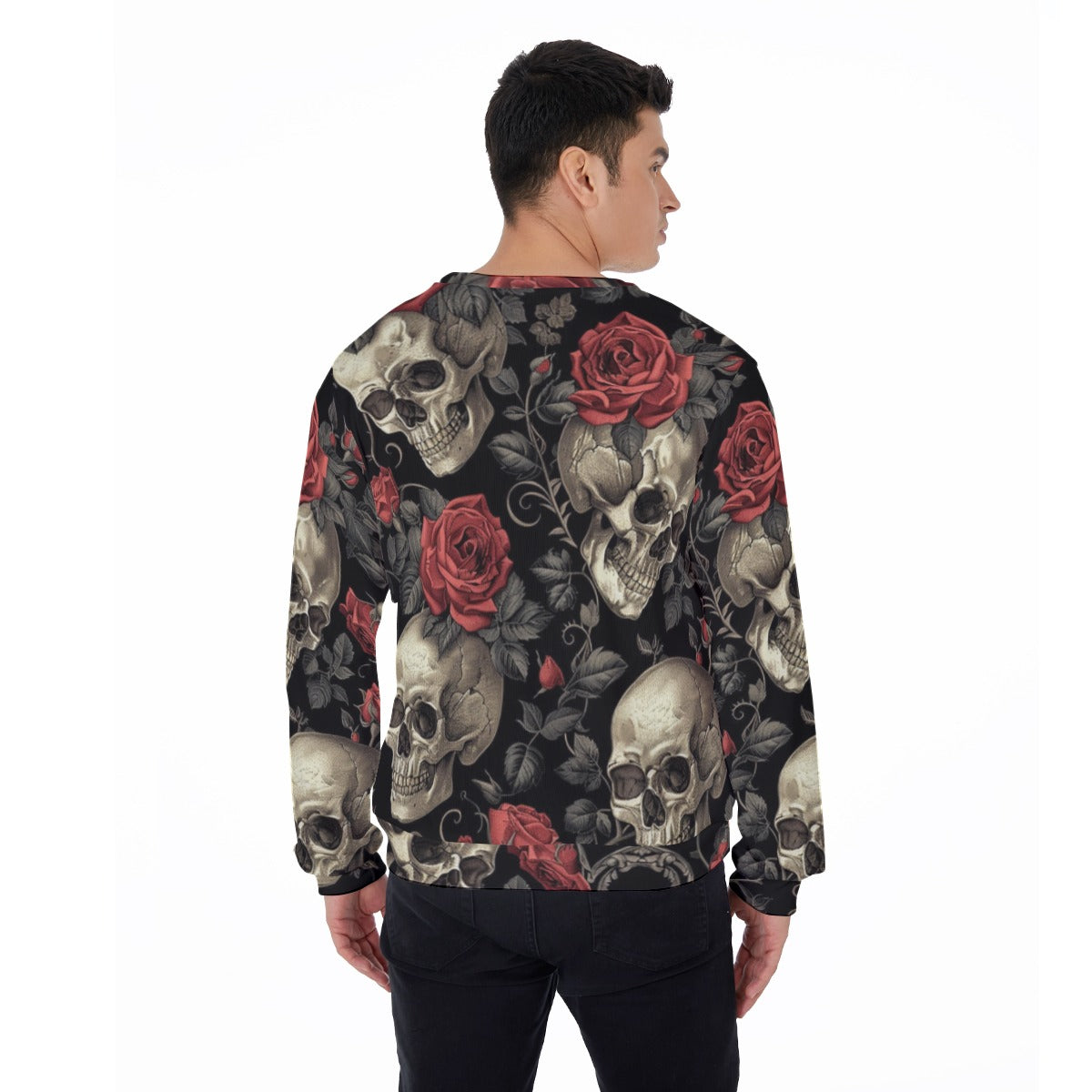 Men's Skulls & Roses Thicken Sweater