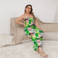 Women's Tropic Summer Vibes Oblique-Shoulder Exposure Dress With Side Split (Plus Size)