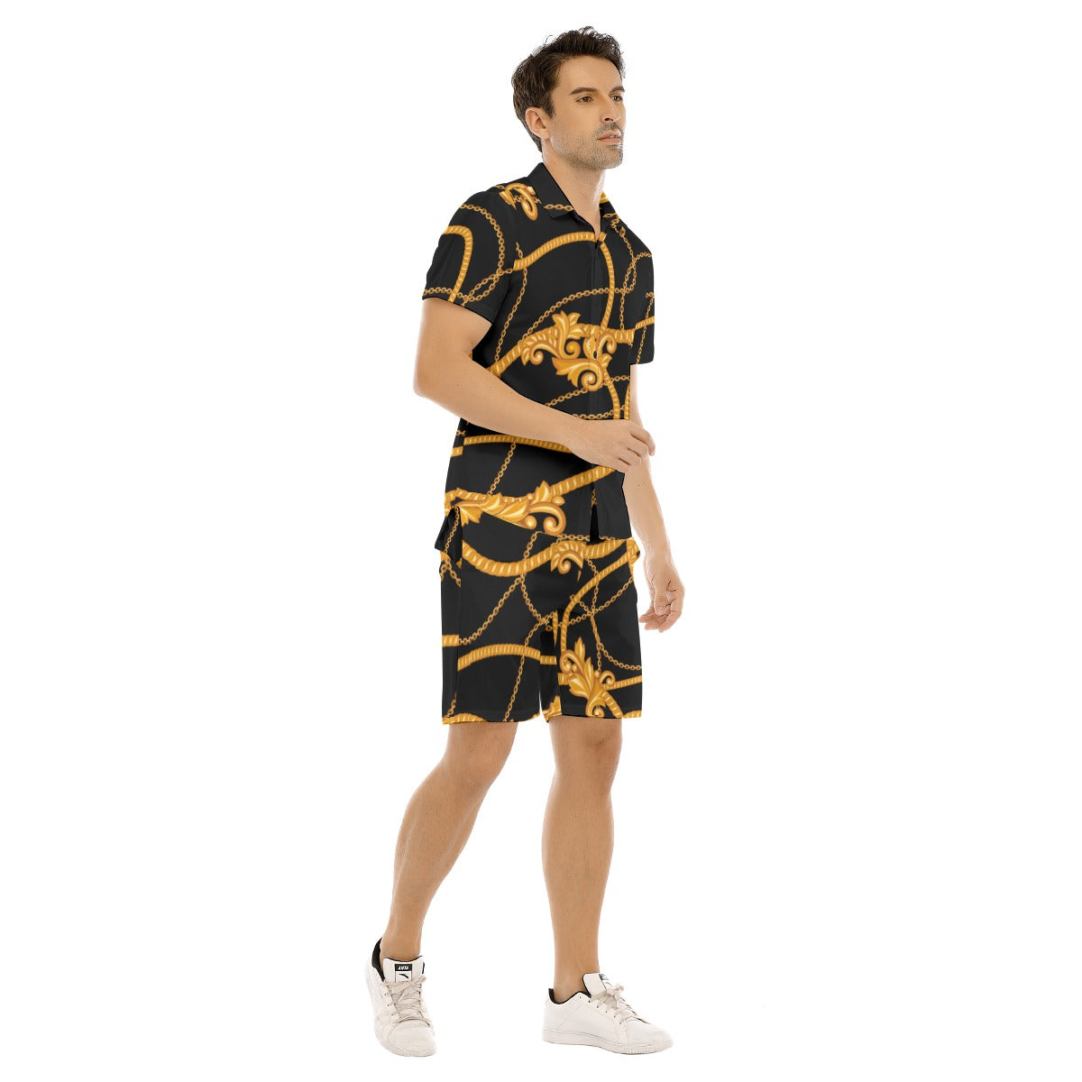 Men's Golden Chains Short Sleeve Shirt Set