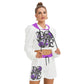 Love With Skull & Roses Women's Micro Fleece Hoodie And Shorts Set