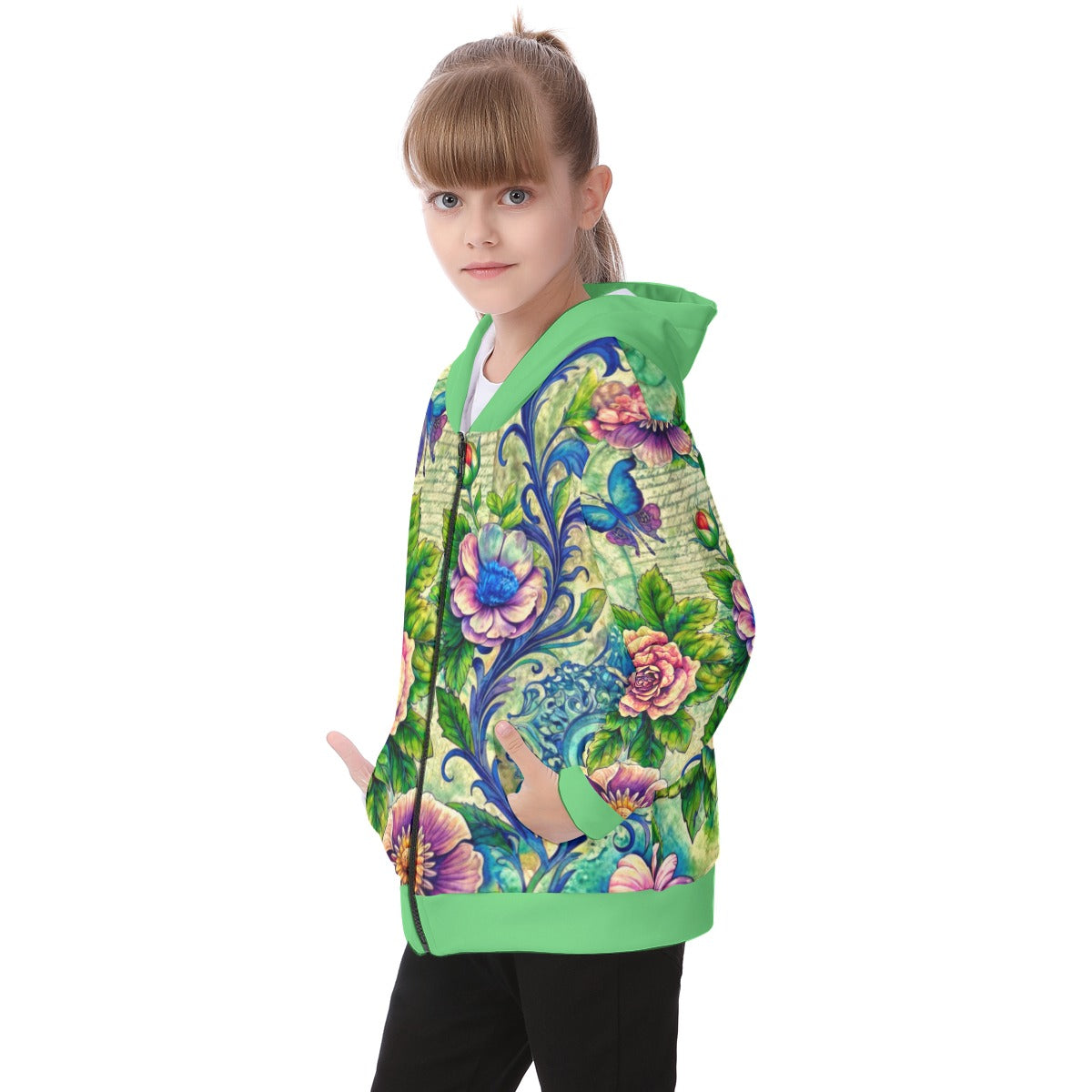 Kid's Forest Memories Heavy Fleece Zip Up Hoodie