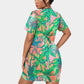 Women's Tropic Summer Vibes Stacked Hem Dress With Short Sleeve（Plus Size）