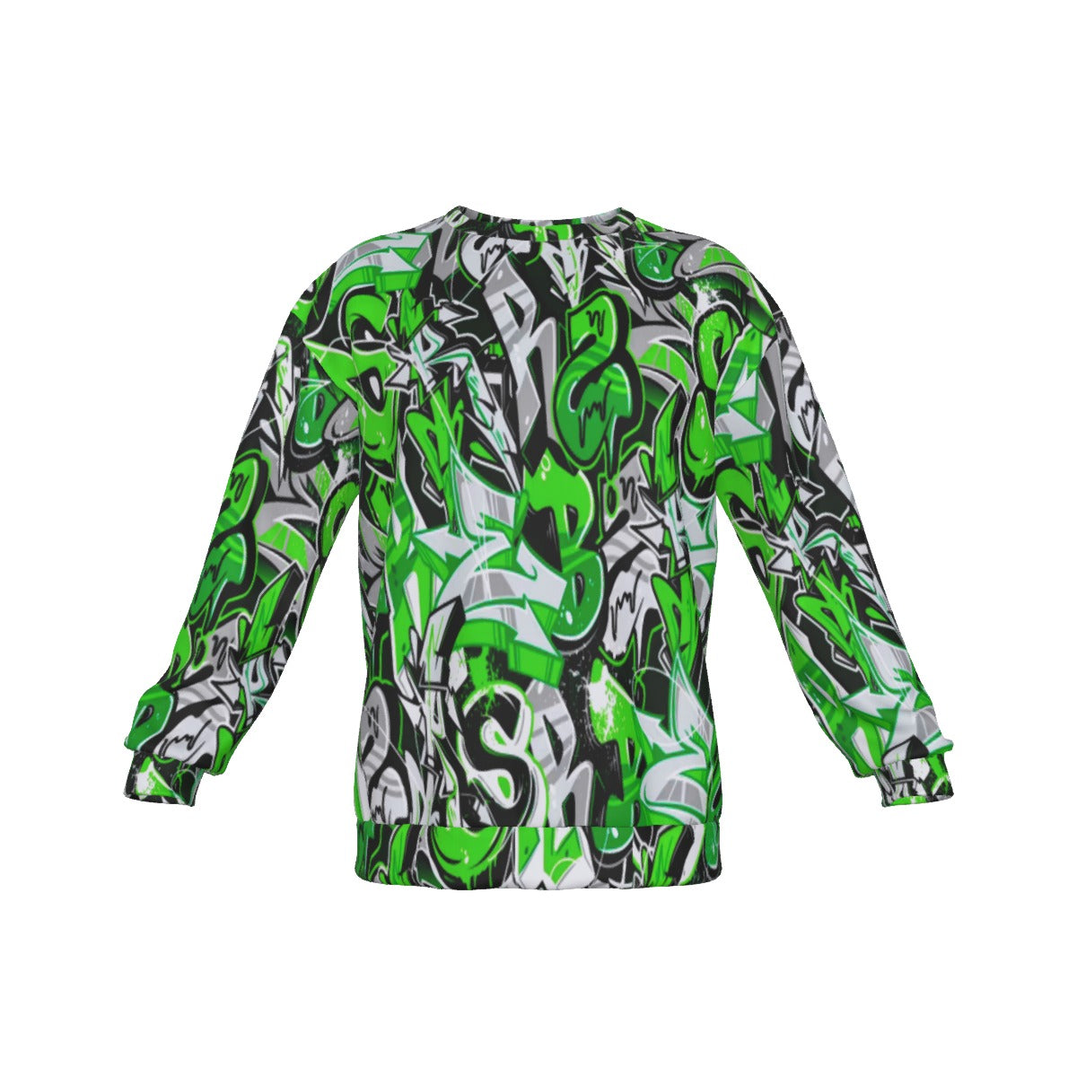 Graffiti Style Men's Drop Shoulder Round Neck Long-Sleeved Sweatshirt