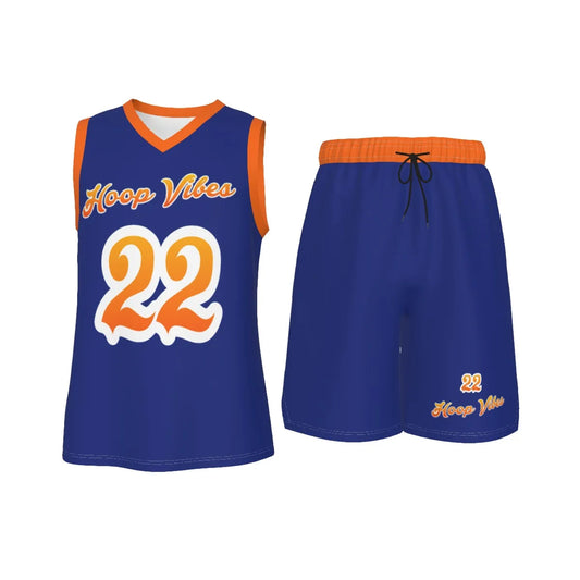 Hoop Vibes #22 Men's V Neck Basketball Suit