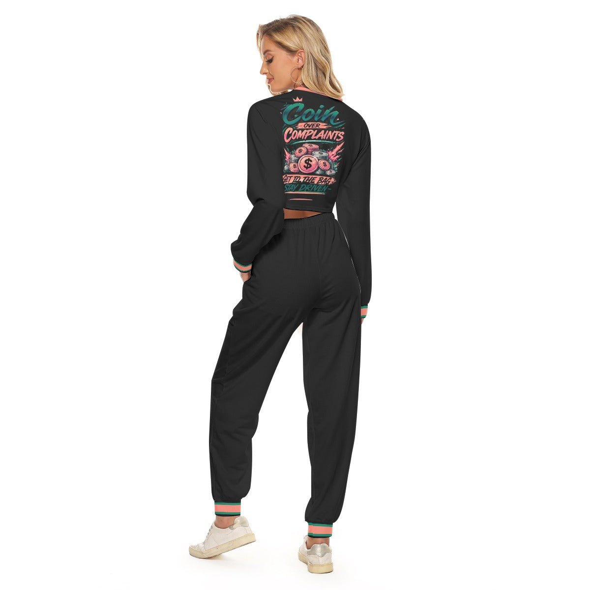 Coins Over Complaints Women's Crop Sweatshirt Suit