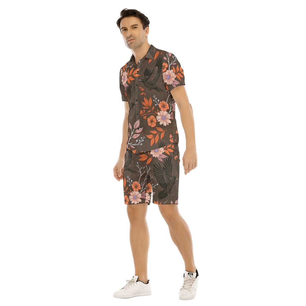 Men's Floral Short Sleeve Shirt Set