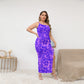 Women's Beach Vibes Oblique-Shoulder Exposure Dress With Side Split (Plus Size)