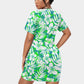 Women's Beach Vibes Stacked Hem Dress With Short Sleeve（Plus Size）