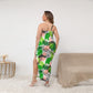 Women's Tropic Summer Vibes Oblique-Shoulder Exposure Dress With Side Split (Plus Size)