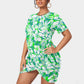 Women's Beach Vibes Stacked Hem Dress With Short Sleeve（Plus Size）