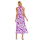 Women's Beach Vibes Wrap Hem Belted Halter Dress