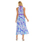 Women's Beach Vibes Wrap Hem Belted Halter Dress
