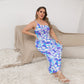 Women's Beach Vibes Oblique-Shoulder Exposure Dress With Side Split (Plus Size)