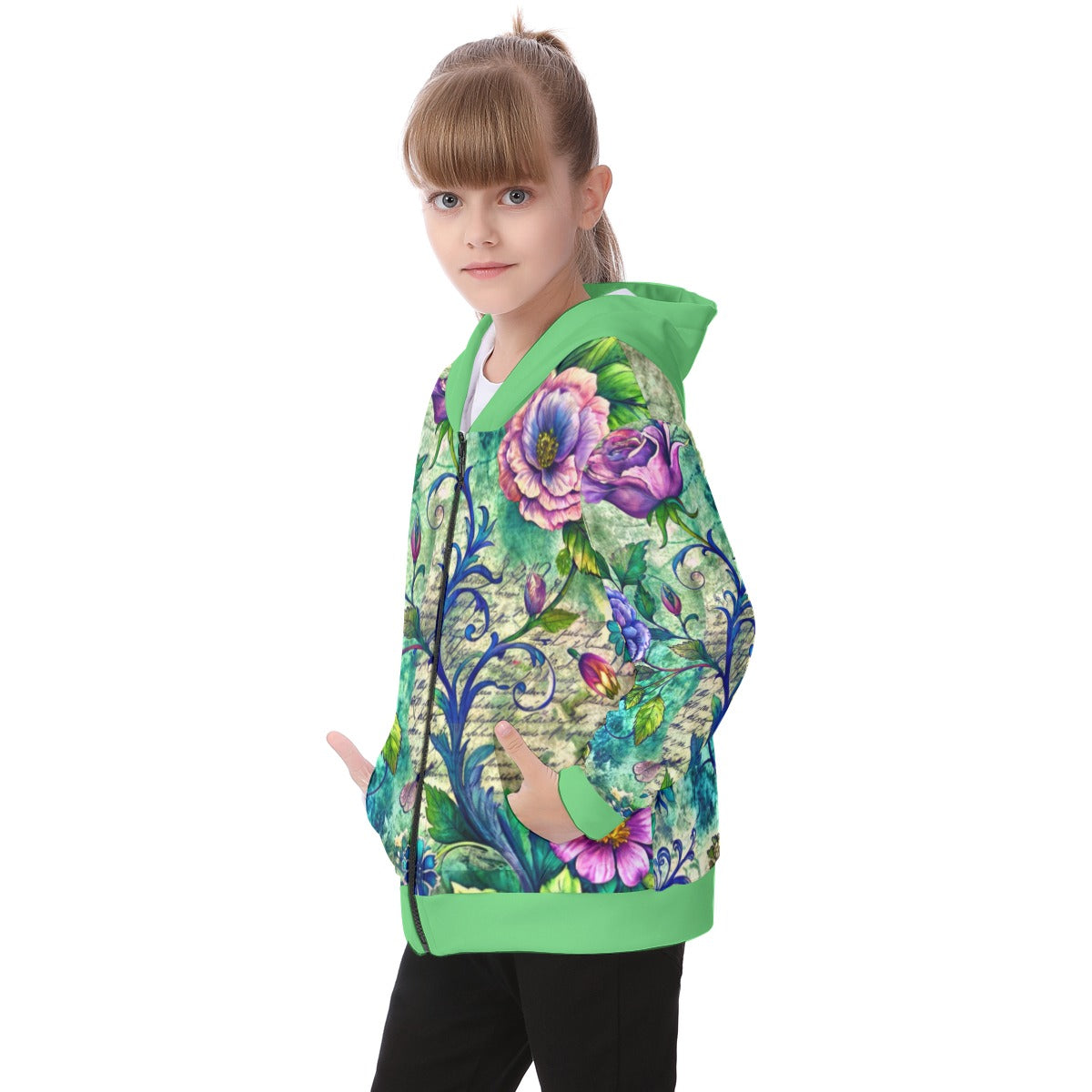 Kid's Forest Memories Heavy Fleece Zip Up Hoodie