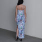 Women's Whispering Petals Long Dress with Slit