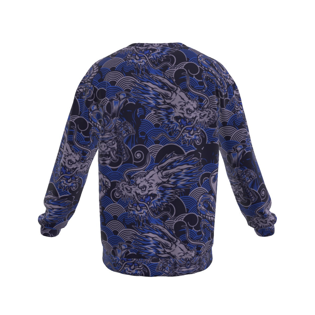 Vintage Japanese Men's Drop Shoulder Round Neck Long-Sleeved Sweatshirt