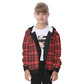 Kid's Plaid KMK Heavy Fleece Zip Up Hoodie