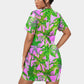 Women's Tropic Summer Vibes Stacked Hem Dress With Short Sleeve（Plus Size）
