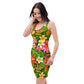 Tropical Flowers & Palm Leaves Dress