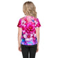 Kids Colorful Flowers crew neck t-shirt