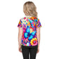 Kids Colorful Flowers crew neck t-shirt