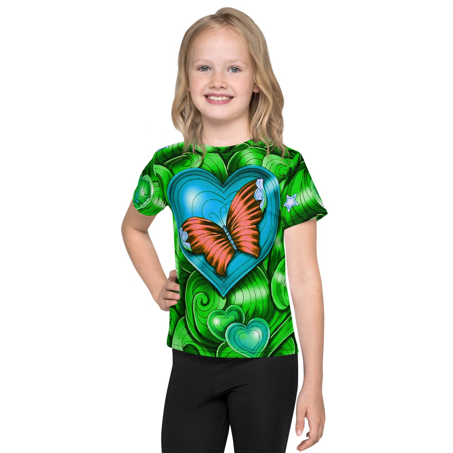 Kids Cute Butterfly crew neck t-shirt