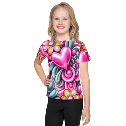 Kids Cute Hearts crew neck t-shirt