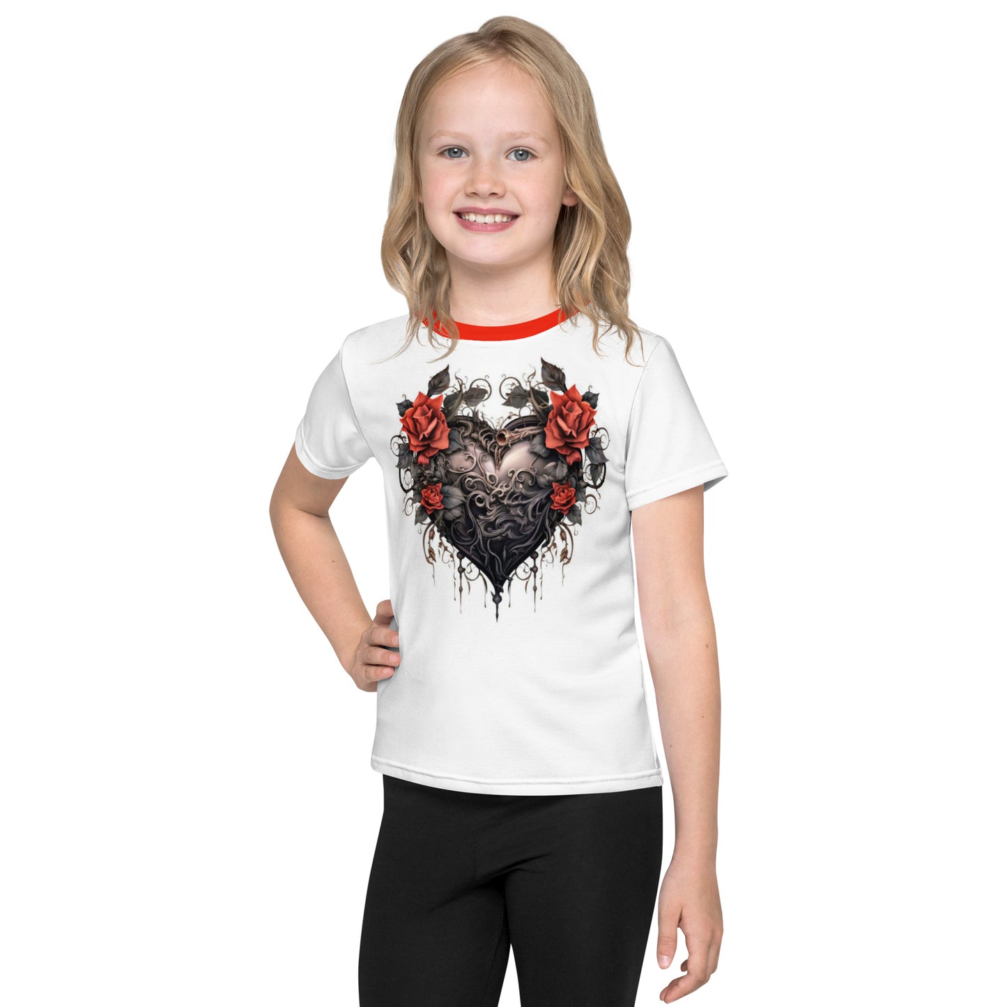 Kids Gothic Heart crew neck t-shirt