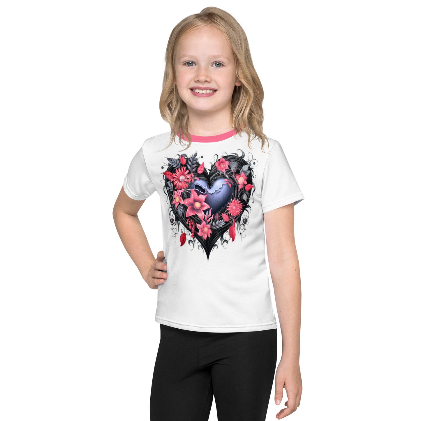 Kids Gothic Heart crew neck t-shirt