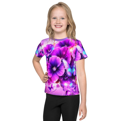 Kids Colorful Flowers crew neck t-shirt